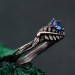 Topaz Fern Branchlet Ring – Whispering Fern Ring, Twig and Fern Ring, Woodland Fern Band, Graceful Frond Ring