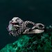 Flamebound Treasure: Gothic Dragon Mystic Stone Ring