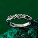 Silver Forest Fairy Ring: Whimsical Vine and Willow Leaf Design