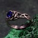 Petals of Dusk: Gothic Sapphire Ring