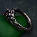 Bloom of Shadows: Gothic Garnet Lotus Ring
