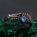 Topaz Fern Branchlet Ring – Whispering Fern Ring, Twig and Fern Ring, Woodland Fern Band, Graceful Frond Ring