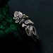Nature-Inspired Peridot Silver Engagement Ring