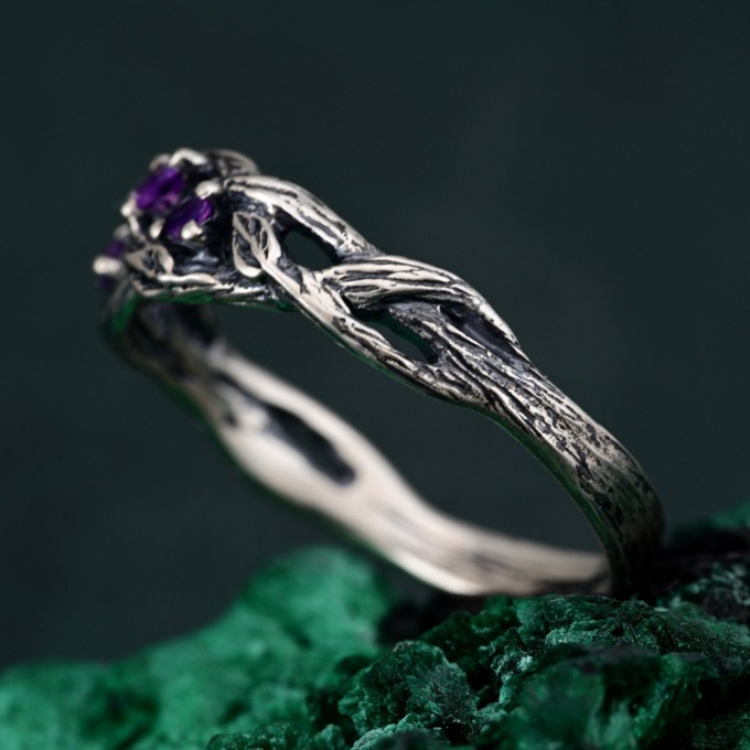 Nature's Embrace Engagement Band with Eternal Tree Branch Design