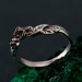Silver Forest Chevron Wedding Band: Nature-Inspired Wooden Harmony