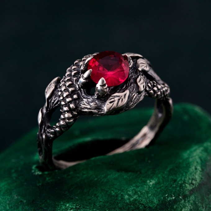 Verdant Lotus Dream Ring – Silver Leaf Accents, Whimsical Amethyst Engagement Band, Nature Fantasy Wedding Ring