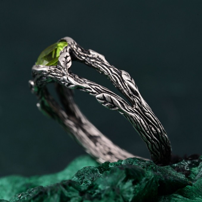 Tree Bark Ring in Silver – Silver Branch Band, Nature's Touch Ring, Silverwood Wrap Ring, Twiggy Silver Ring, Woodland Branch Band