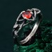 Silver Nature Ring: Garnet Branch-Inspired Engagement Ring for Her