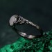 Celestial Moon Ring – Nature Motif Band, Witchy Oval Ring, Forest Engagement, Romantic Leaf Band, Dark Twig Ring, Bark Detail Band