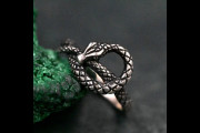 Silver Serpent, Gorgon Snake Ring, Serpentine Temptation, Symbol of Power: Snake Ring, Enchanting Serpent Form