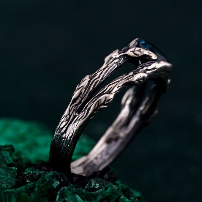 Silver Branch Band: Nature's Touch and Woodland-Inspired Silver Wrap Ring