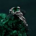 Mystical Darkness Silver Ring - Gothic Elegance Engagement Ring