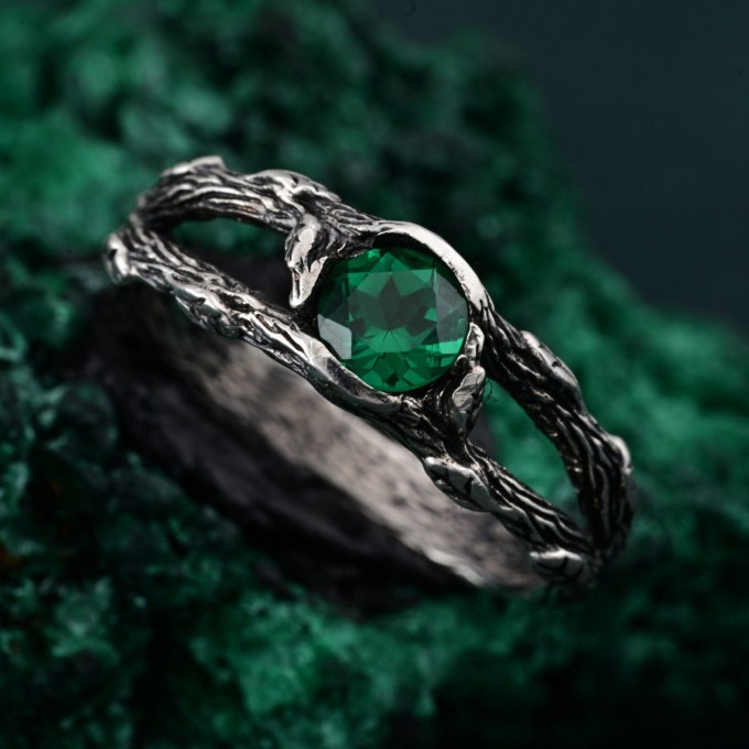 Gothic Noir Silver Band - Shadowed Elegance Nightfall Ring