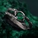 Gothic Noir Silver Band - Shadowed Elegance Nightfall Ring