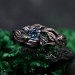 Whispering Leaves: Gothic Blue Topaz Ring