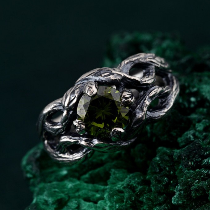 Woodland Elegance Ring – Silver Tree Bark Band, Nature-Inspired Texture, Rustic Tree Forest Ring