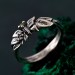 Nature-Inspired Peridot Silver Engagement Ring