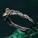 Unique Twig Leaf Norse Engagement Ring – Rustic Twig Design for Promise, Sterling Silver Fantasy Wedding Ring
