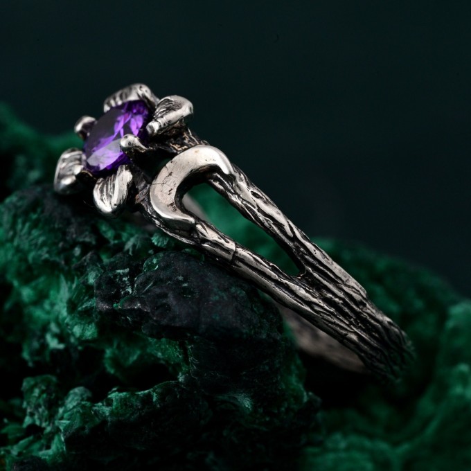Triple Moon Goddess Ring – Floral Moon Ring, Silver Moon Trio, Celestial Silver Moon Ring, Crescent Goddess Ring, Engagement Ring