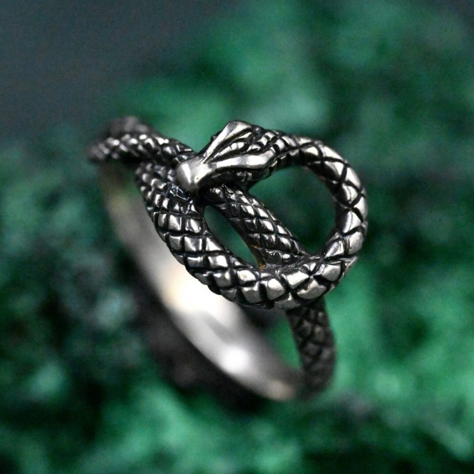Handcrafted Silver Serpent Gorgon Ring – Unique Gothic Serpentine Symbol of Power