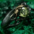 Exquisite Ring of Natural Beauty - Forest Ring with Peridot and Blossoms