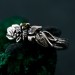 Unique Peridot Twig Engagement Ring - Nature-Inspired Sterling Silver Design with Butterfly