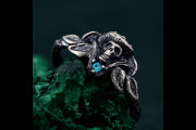 Gothic Skull and Mushroom Ring, Mystic Fungi Skull Ring, Dark Enchantment Skullcap Ring, Skull Ring, Mushroom Ring