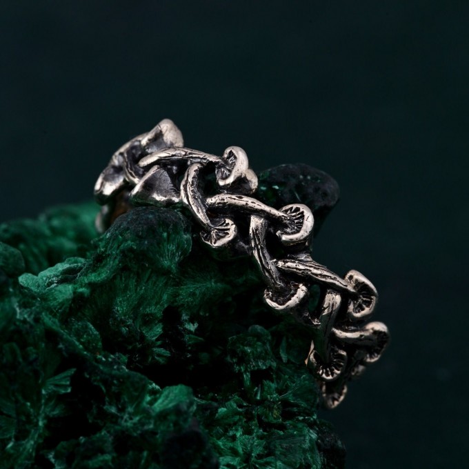 Mushroom Tale Ring - Silver Nature-Inspired Fantasy Forest Symphony Jewelry