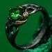 Gothic Dark Silver Ring with Emerald Glow – Symbol of Power