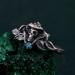 Gothic Skull and Mushroom Ring – Mystic Fungi Skullcap Jewelry