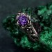 Enchanted Bloom: Gothic Sterling Silver Ring with Amethyst