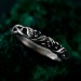 London Blue Topaz Silver Ring – Nature-Inspired Jewelry with Fairy Vine & Willow Leaf Design
