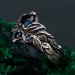 Elven Silver Ring Set with London Blue Topaz – Nature-Inspired Bridal Set, Enchanted Forest Stackable Rings, Mystical Twig Leaf Design