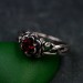 Bloom of Shadows: Gothic Garnet Lotus Ring