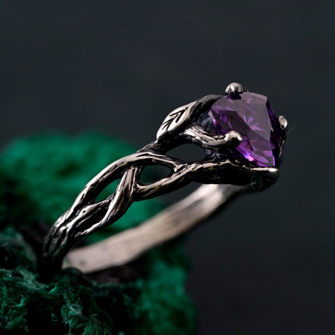 Handmade Topaz Twig Ring – Botanical Nature-Inspired Jewelry