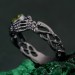 Sterling Silver Celtic Knot Ring with Peridot - Artisan Crafted Mystical Jewelry