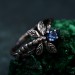 Enchanted Butterfly Silver Ring with Blue Gemstone