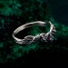 Dainty Celtic Floral Ring – Silver Chevron Woodland Wedding Jewelry