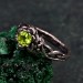 Woodland Lotus Peridot Ring – Sterling Silver Nature-Themed Floral Promise Ring, Unique Jewelry for Women