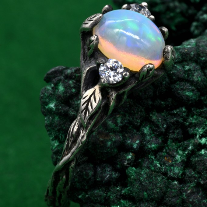 Opal Blossom Twig Ring: Her Extraordinary Opal Vow