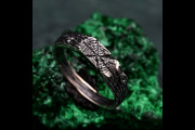 Masculine Wood Texture Engagement Ring - Unique Nature-Inspired Forest Wedding Band, Rustic Tree Bark Design