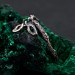 Trinity Knot Emerald Ring – Celtic Forest Nature Wedding Band, Silver Leaf Engagement Ring, Woodland Witch Design with Emerald