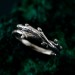 Unique Leaf and Branch Silver Ring – Handcrafted Design, Eco-Friendly Gothic Wedding Band
