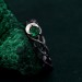 Enchanted Emerald Moon Ring with Whimsical Forest Branch Design