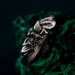 Nature-Inspired Unique Sterling Silver Engagement Ring with Emerald - Sparkle and Mystique, Elegant Butterfly Branch Engagement Ring