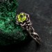 Woodland Lotus Peridot Ring – Sterling Silver Nature-Themed Floral Promise Ring, Unique Jewelry for Women