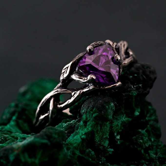 Handmade Topaz Twig Ring – Botanical Nature-Inspired Jewelry