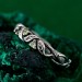Peridot Engagement Ring with Celtic Wood Texture
