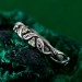 Silver Forest Fairy Ring: Whimsical Vine and Willow Leaf Design