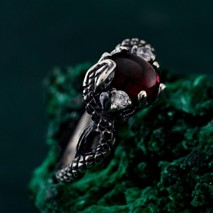 Thorn Snake Ring – Goth Serpent Design, Silver Dragon Scale Jewelry, Fantasy Serpents of the Thorns Style Accessory
